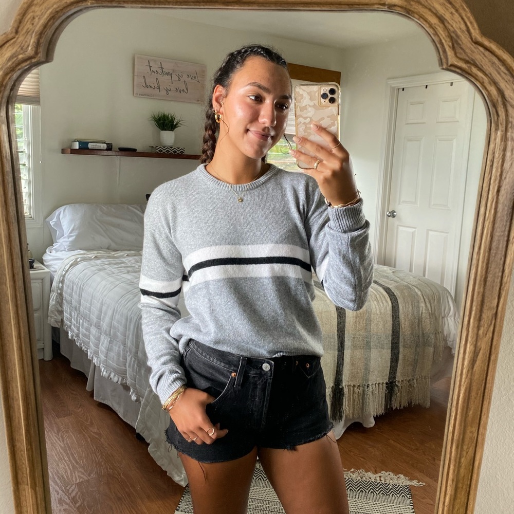 Gray Brandy Melville Striped Sweater